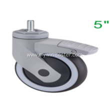 5 Inch Threaded Steam Swivel TPR PP Material With Bracket Medical Caster